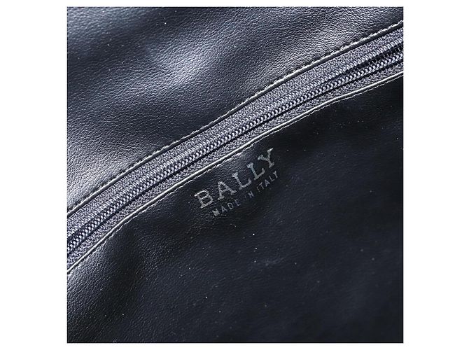 BALLY Bolsa de mão em couro preto e dourado Auth BA6078 - vista 17
