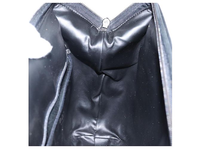 BALLY Bolsa de mão em couro preto e dourado Auth BA6078 - vista 18