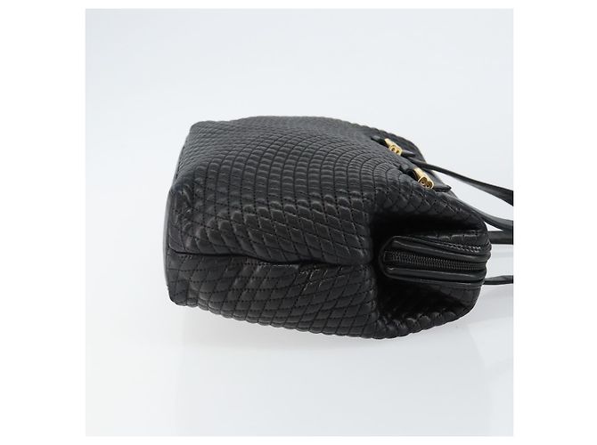 BALLY Bolsa de mão em couro preto e dourado Auth BA6078 - vista 3