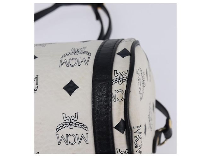 Borsa a spalla MCM Logogram Vicetos in pelle PVC bianca e oro Auth BA5873 Bianco D'oro - vista 14