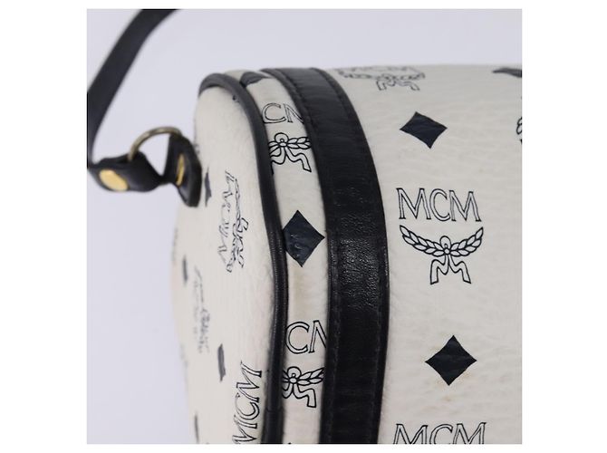 Borsa a spalla MCM Logogram Vicetos in pelle PVC bianca e oro Auth BA5873 Bianco D'oro - vista 15