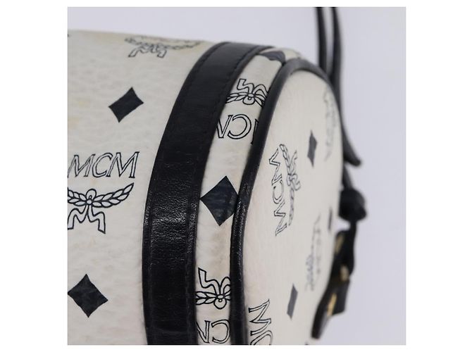 Borsa a spalla MCM Logogram Vicetos in pelle PVC bianca e oro Auth BA5873 Bianco D'oro - vista 16
