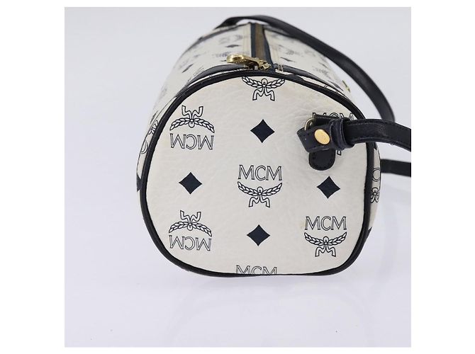 Borsa a spalla MCM Logogram Vicetos in pelle PVC bianca e oro Auth BA5873 Bianco D'oro - vista 3