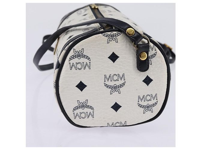 Borsa a spalla MCM Logogram Vicetos in pelle PVC bianca e oro Auth BA5873 Bianco D'oro - vista 4