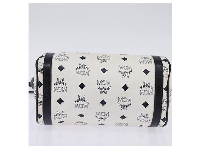 Borsa a spalla MCM Logogram Vicetos in pelle PVC bianca e oro Auth BA5873 Bianco D'oro - vista 5