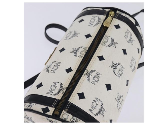 Borsa a spalla MCM Logogram Vicetos in pelle PVC bianca e oro Auth BA5873 Bianco D'oro - vista 6