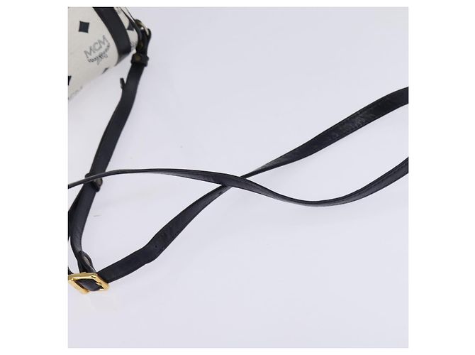Borsa a spalla MCM Logogram Vicetos in pelle PVC bianca e oro Auth BA5873 Bianco D'oro - vista 7