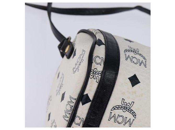 Borsa a spalla MCM Logogram Vicetos in pelle PVC bianca e oro Auth BA5873 Bianco D'oro - vista 9