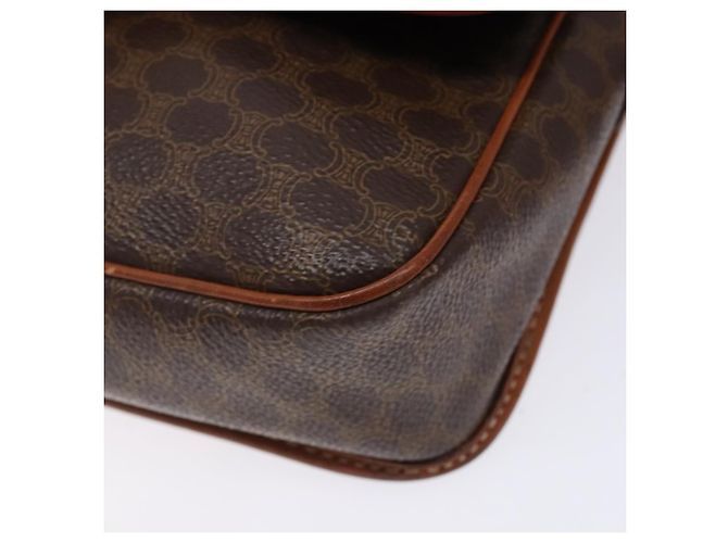 Céline Borsa a spalla circolare in tela Macadam CELINE in pelle PVC marrone oro Auth 141611 D'oro - vista 14