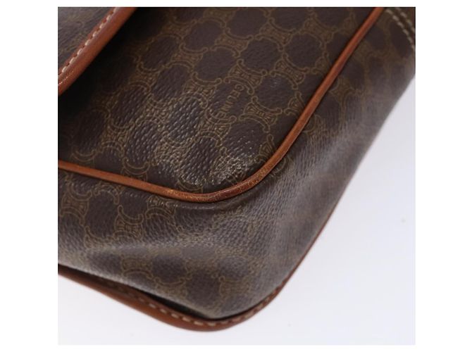 Céline Borsa a spalla circolare in tela Macadam CELINE in pelle PVC marrone oro Auth 141611 D'oro - vista 15