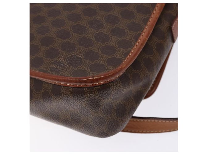 Céline Borsa a spalla circolare in tela Macadam CELINE in pelle PVC marrone oro Auth 141611 D'oro - vista 16