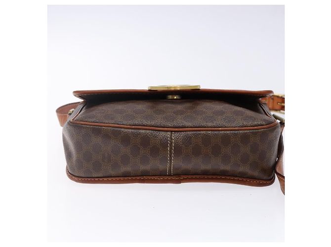 Céline Borsa a spalla circolare in tela Macadam CELINE in pelle PVC marrone oro Auth 141611 D'oro - vista 5