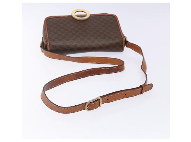Céline Borsa a spalla circolare in tela Macadam CELINE in pelle PVC marrone oro Auth 141611 D'oro - vista 7