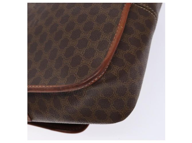 Céline Borsa a spalla circolare in tela Macadam CELINE in pelle PVC marrone oro Auth 141611 D'oro - vista 9