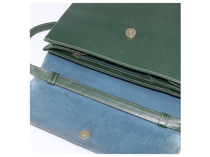 LOEWE Velazquez Borsa a Mano Pelle Suede 2in1 Verde Oro Auth BA6067 D'oro - vista 11