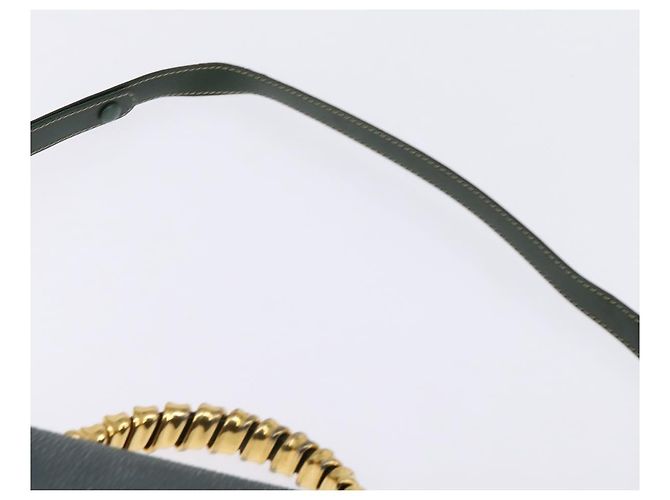 LOEWE Velazquez Borsa a Mano Pelle Suede 2in1 Verde Oro Auth BA6067 D'oro - vista 14