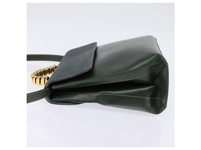 LOEWE Velazquez Borsa a Mano Pelle Suede 2in1 Verde Oro Auth BA6067 D'oro - vista 3