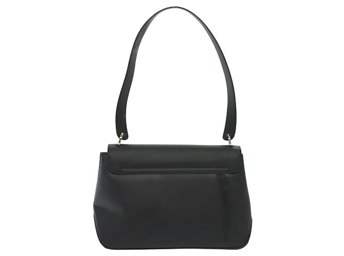 Borsa a Spalla Salvatore Ferragamo Vala in Pelle Nera Argento Autentica 141933 - vista 2