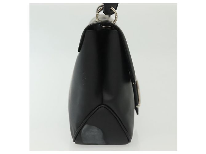 Borsa a Spalla Salvatore Ferragamo Vala in Pelle Nera Argento Autentica 141933 - vista 5