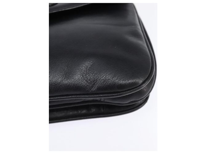 Céline Borsa a Spalla in Pelle Nera e Oro Auth BA5600 Nero D'oro - vista 14