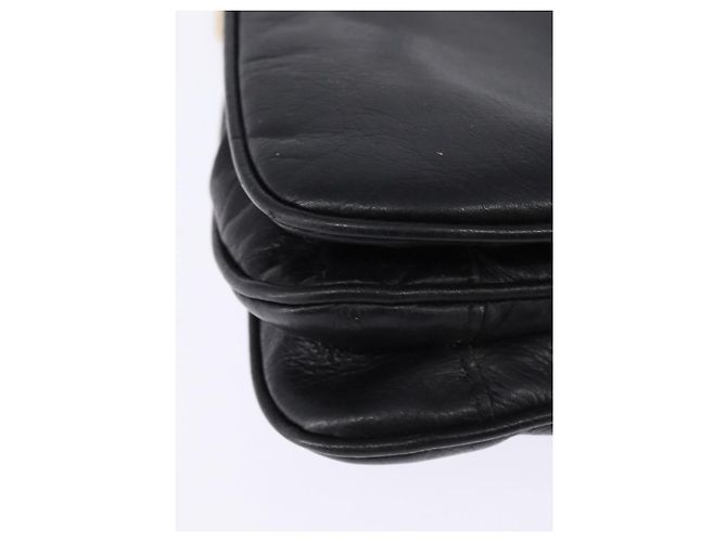 Céline Borsa a Spalla in Pelle Nera e Oro Auth BA5600 Nero D'oro - vista 15