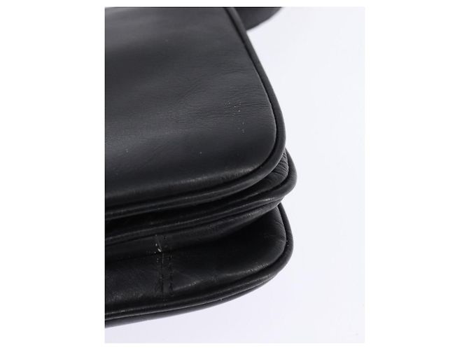 Céline Borsa a Spalla in Pelle Nera e Oro Auth BA5600 Nero D'oro - vista 16