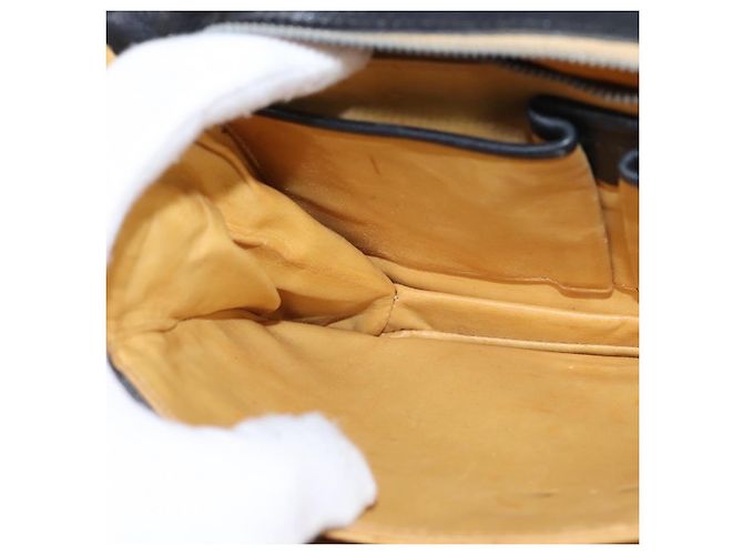 Céline Borsa a Spalla in Pelle Nera e Oro Auth BA5600 Nero D'oro - vista 20