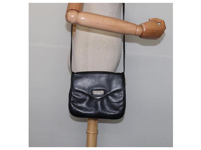Céline Borsa a Spalla in Pelle Nera e Oro Auth BA5600 Nero D'oro - vista 23