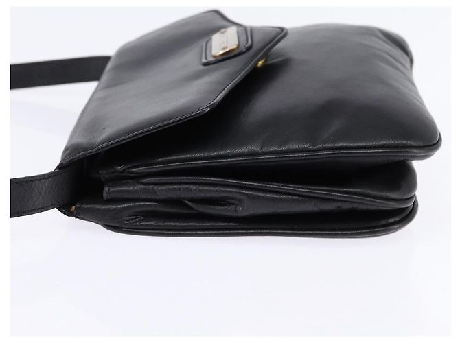 Céline Borsa a Spalla in Pelle Nera e Oro Auth BA5600 Nero D'oro - vista 3