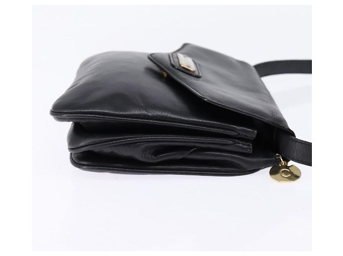 Céline Borsa a Spalla in Pelle Nera e Oro Auth BA5600 Nero D'oro - vista 4