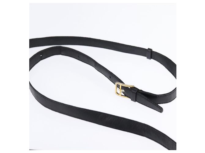 Céline Borsa a Spalla in Pelle Nera e Oro Auth BA5600 Nero D'oro - vista 8