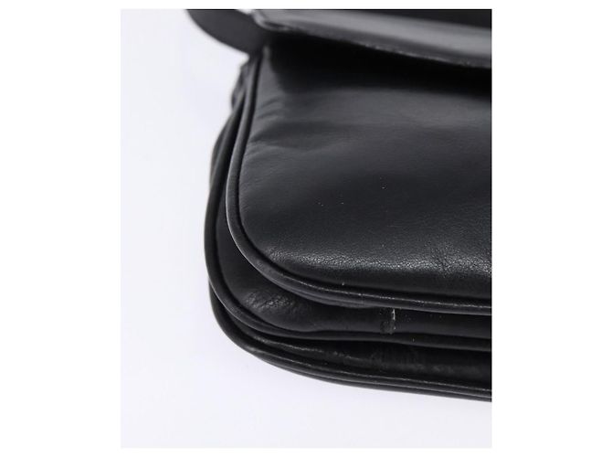 Céline Borsa a Spalla in Pelle Nera e Oro Auth BA5600 Nero D'oro - vista 9