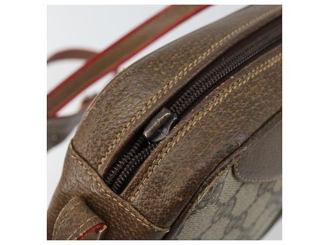 Borsa Gucci GG Supreme Web Sherry Line PVC Beige Oro 001 261 1086 Auth BA6005 D'oro - vista 10