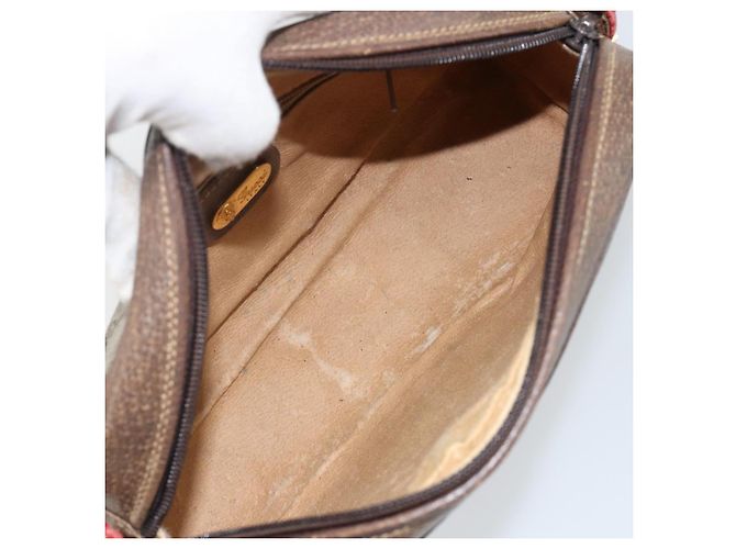 Borsa Gucci GG Supreme Web Sherry Line PVC Beige Oro 001 261 1086 Auth BA6005 D'oro - vista 11