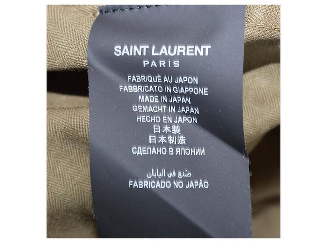 Camicia in denim verde militare a maniche lunghe Saint Laurent - vista 6