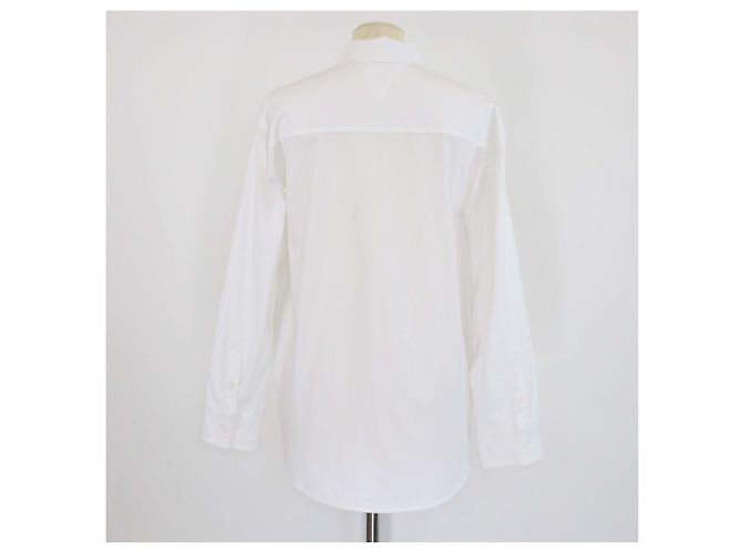 Camicia bianca in cotone a maniche lunghe Bottega Veneta Bianco - vista 3