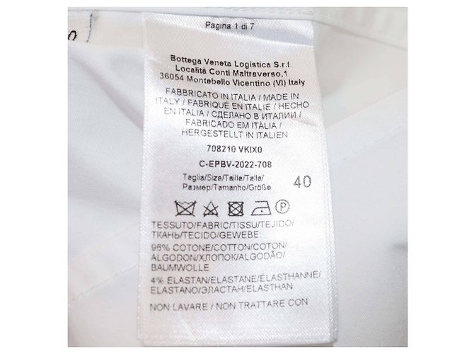 Camicia bianca in cotone a maniche lunghe Bottega Veneta Bianco - vista 5