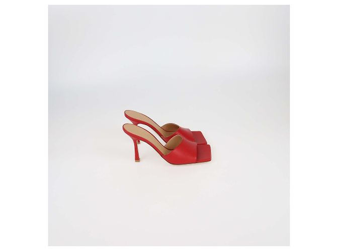 Rote Leder-Mules von Bottega Veneta - Ansicht 3