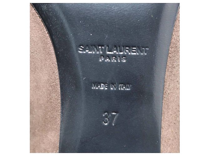 Stivali in suede marrone con frange sopra il ginocchio Saint Laurent - vista 6