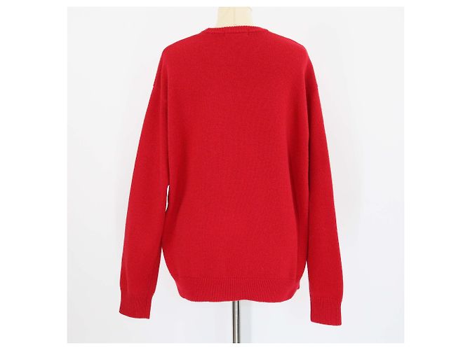 Pull en laine rouge tricoté Doughboy Supreme - vue 3