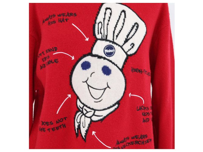 Pull en laine rouge tricoté Doughboy Supreme - vue 4