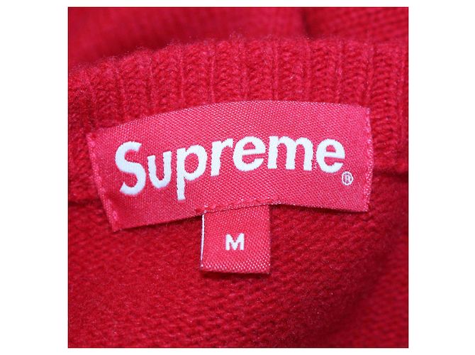 Pull en laine rouge tricoté Doughboy Supreme - vue 5