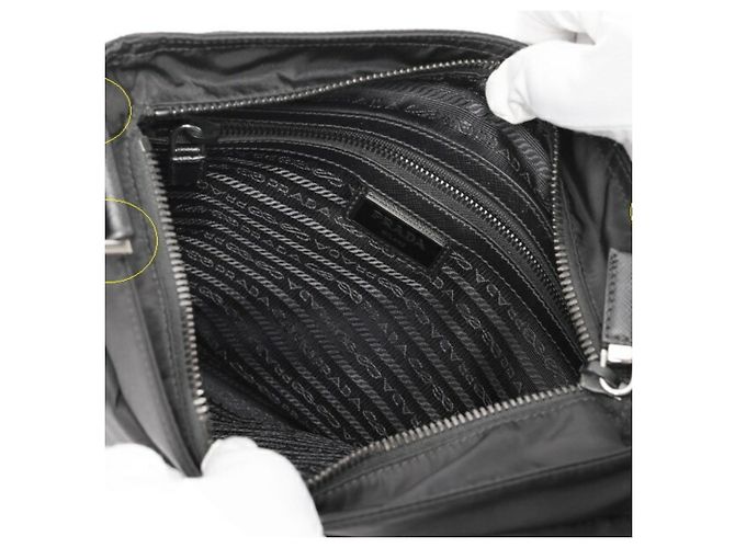 Borsa a Spalla in Pelle Saffiano Prada Nero - view 8