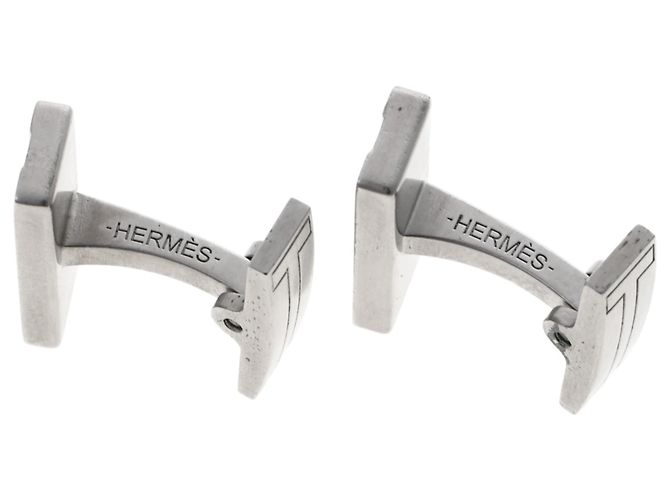 Gemelli in metallo H Motif Hermès Argento - vista 3