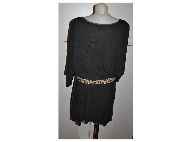 Just Cavalli Kleid Grau Viskose Baumwolle M - Ansicht 4