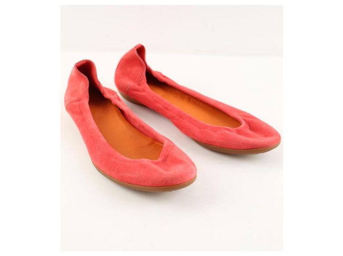 Hermès Bailarinas de ante rojo Roja - vista 2