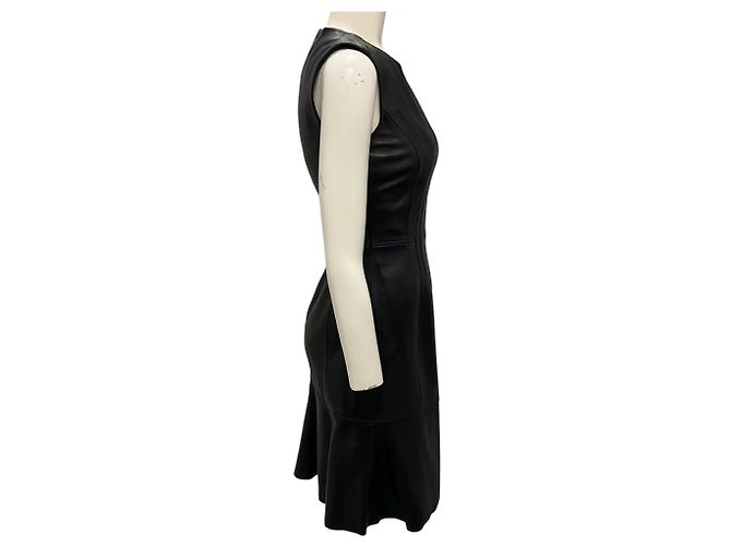 Vestido sin mangas de cuero de cordero Hugo Boss Black Syssy Negro - vista 2