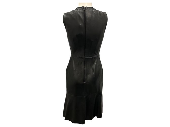Vestido sin mangas de cuero de cordero Hugo Boss Black Syssy Negro - vista 3