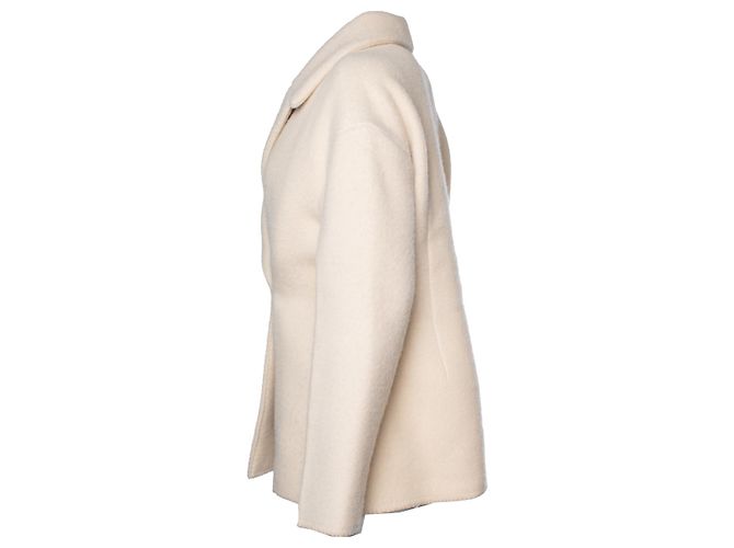 The Row, Azzedina beiger Wolljacke mit verdecktem Verschluss - Ansicht 2