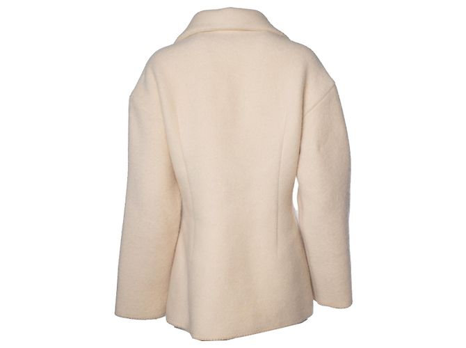 The Row, Azzedina beiger Wolljacke mit verdecktem Verschluss - Ansicht 3